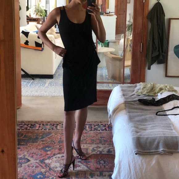 Jean Paul Gaultier Femme dress w/ leather detail - Picture 2 of 5